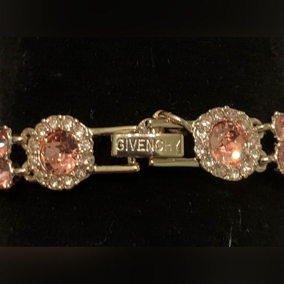Givenchy Stunning Vintage Gold-Tone Crystal Link Bracelet - Picture 6 of 7
